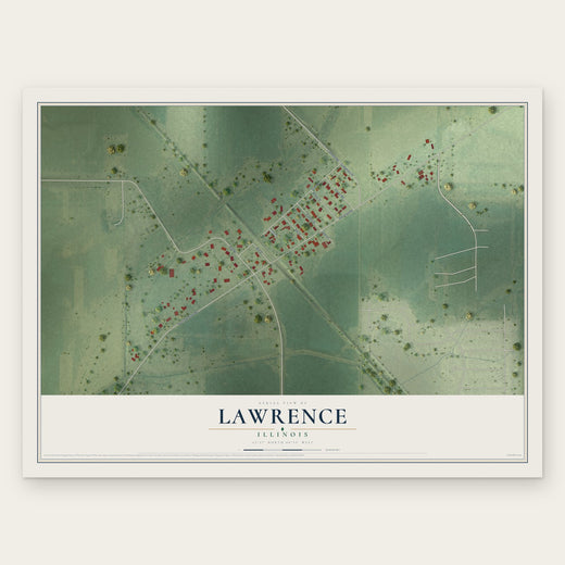 Lawrence, Illinois map print, the full design
