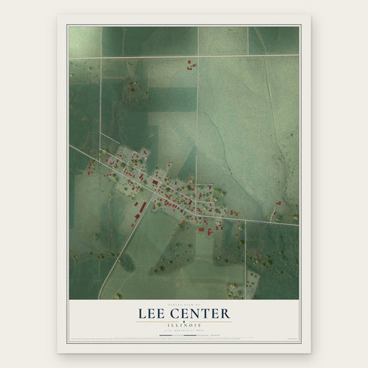 Lee Center, Illinois map print, the full design