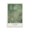 Map of Lily Lake, Illinois, 12 x 18 inch unframed archival matte print