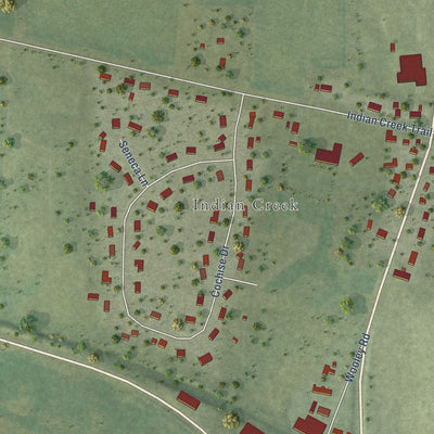 Second close-up of the map of Lily Lake, Illinois print showing more streets and buildings