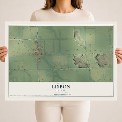 Map of Lisbon, Illinois, 18 x 24 inch unframed archival matte print