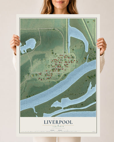 Map of Liverpool, Illinois, 24 x 36 inch unframed archival matte print