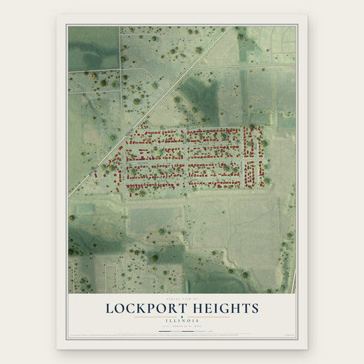 Lockport Heights, Illinois map print, the full design
