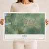 Map of Loda, Illinois, 12 x 18 inch unframed archival matte print