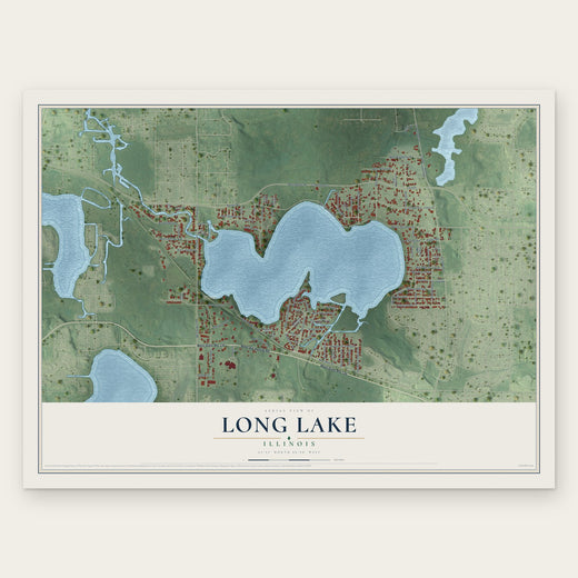 Long Lake, Illinois map print, the full design