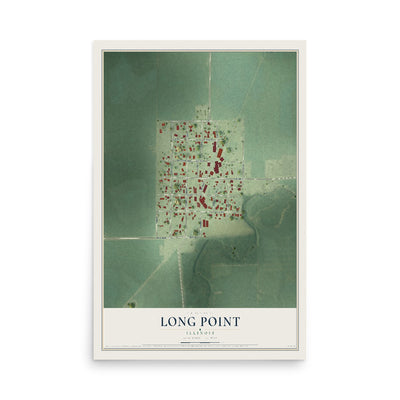 Map of Long Point, Illinois, 12 x 18 inch unframed archival matte print