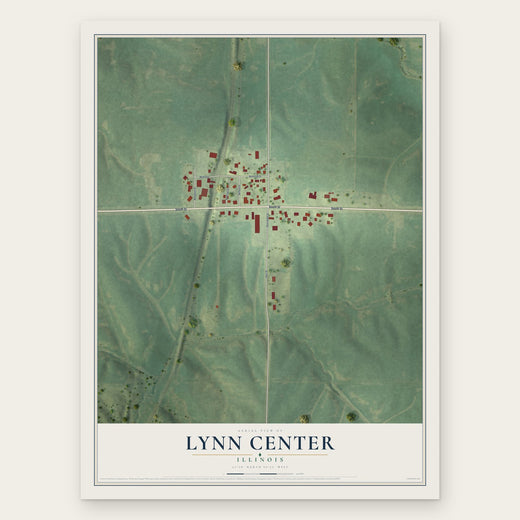 Lynn Center, Illinois map print, the full design