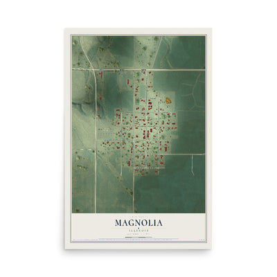 Map of Magnolia, Illinois, 12 x 18 inch unframed archival matte print