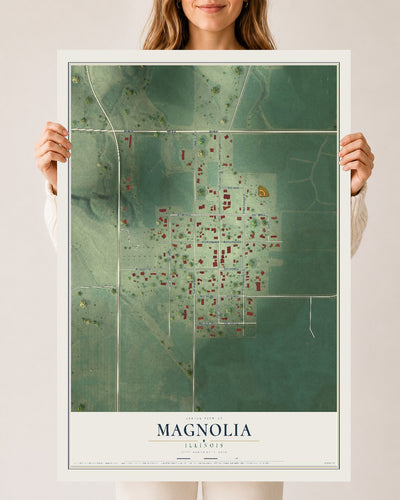 Map of Magnolia, Illinois, 24 x 36 inch unframed archival matte print