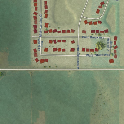 Second close-up of the map of Malta, Illinois print showing more streets and buildings
