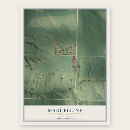 Marcelline, Illinois map print, the full design