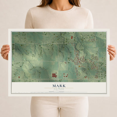 Map of Mark, Illinois, 12 x 18 inch unframed archival matte print