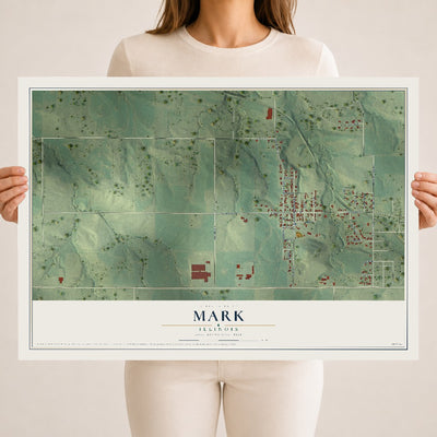Map of Mark, Illinois, 18 x 24 inch unframed archival matte print