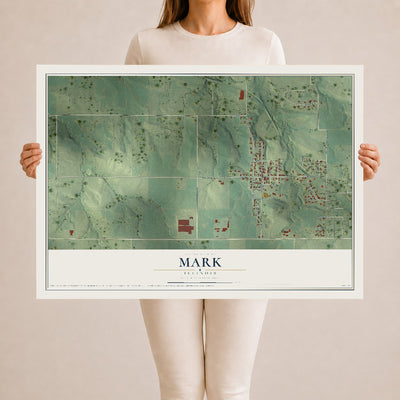Map of Mark, Illinois, 24 x 36 inch unframed archival matte print