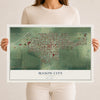 Map of Mason City, Illinois, 12 x 18 inch unframed archival matte print