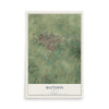 Map of Mattoon, Illinois, 12 x 18 inch unframed archival matte print
