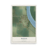 Map of Maunie, Illinois, 12 x 18 inch unframed archival matte print