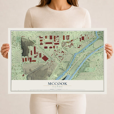 Map of McCook, Illinois, 12 x 18 inch unframed archival matte print