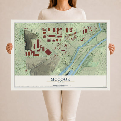 Map of McCook, Illinois, 24 x 36 inch unframed archival matte print