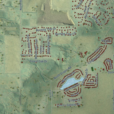 Second close-up of the map of McHenry, Illinois print showing more streets and buildings