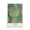 Map of Medora, Illinois, 12 x 18 inch unframed archival matte print