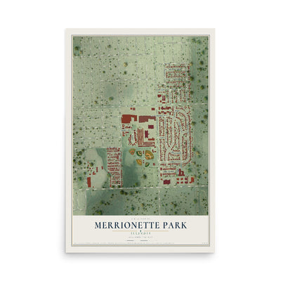 Map of Merrionette Park, Illinois, 12 x 18 inch unframed archival matte print