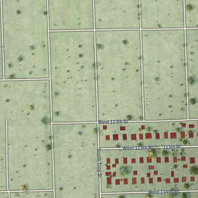 Second close-up of the map of Merrionette Park, Illinois print showing more streets and buildings