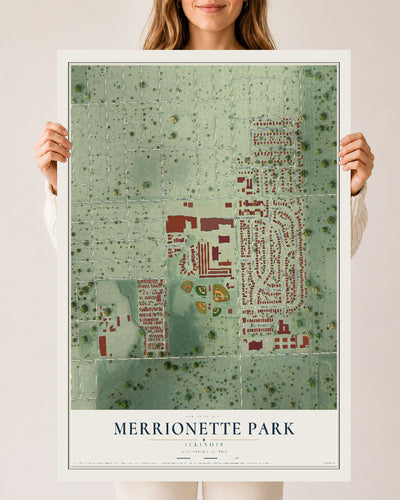 Map of Merrionette Park, Illinois, 24 x 36 inch unframed archival matte print