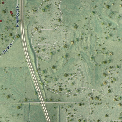 Second close-up of the map of Mettawa, Illinois print showing more streets and buildings