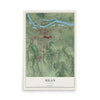Map of Milan, Illinois, 12 x 18 inch unframed archival matte print
