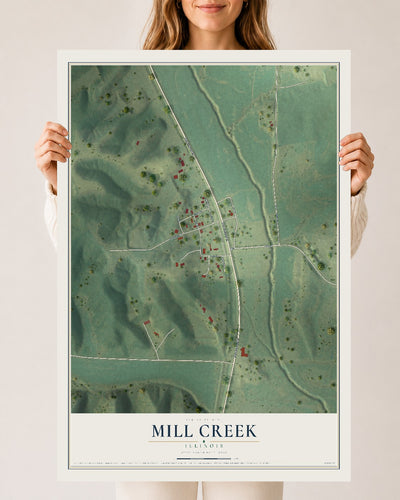 Map of Mill Creek, Illinois, 24 x 36 inch unframed archival matte print