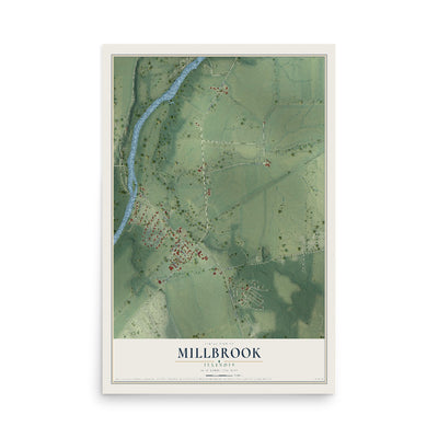 Map of Millbrook, Illinois, 12 x 18 inch unframed archival matte print