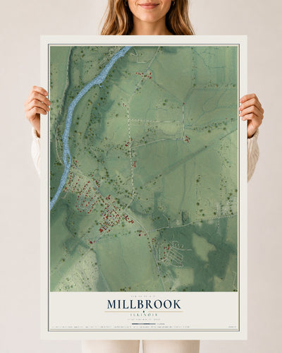 Map of Millbrook, Illinois, 24 x 36 inch unframed archival matte print