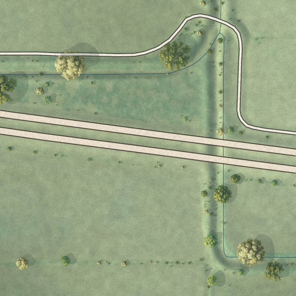 Second close-up of the map of Mineral, Illinois print showing more streets and buildings
