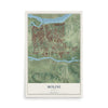 Map of Moline, Illinois, 12 x 18 inch unframed archival matte print