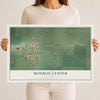 Map of Monroe Center, Illinois, 12 x 18 inch unframed archival matte print