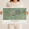 Map of Montgomery, Illinois, 12 x 18 inch unframed archival matte print