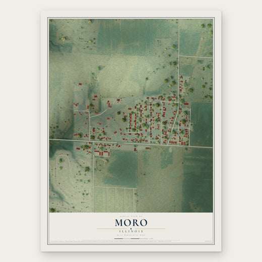 Moro, Illinois map print, the full design