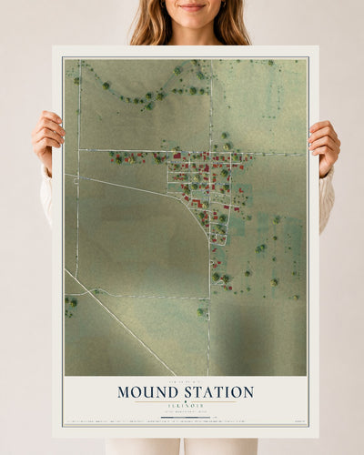 Map of Mound Station, Illinois, 24 x 36 inch unframed archival matte print