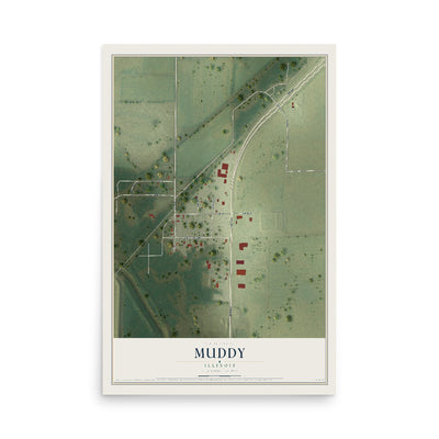 Map of Muddy, Illinois, 12 x 18 inch unframed archival matte print