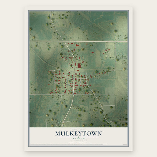 Mulkeytown, Illinois map print, the full design