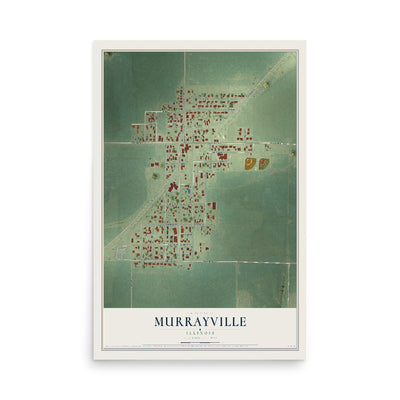 Map of Murrayville, Illinois, 12 x 18 inch unframed archival matte print
