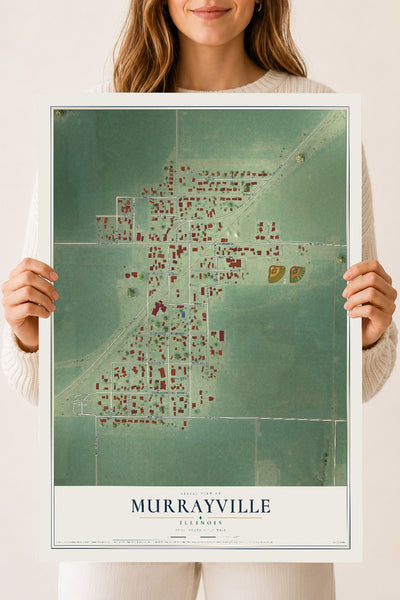 Map of Murrayville, Illinois, 18 x 24 inch unframed archival matte print