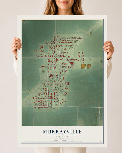 Map of Murrayville, Illinois, 24 x 36 inch unframed archival matte print