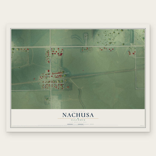 Nachusa, Illinois map print, the full design