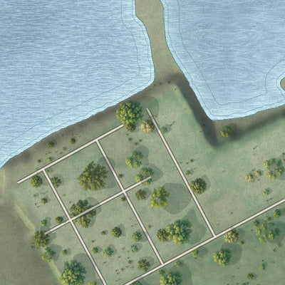 Second close-up of the map of Naplate, Illinois print showing more streets and buildings
