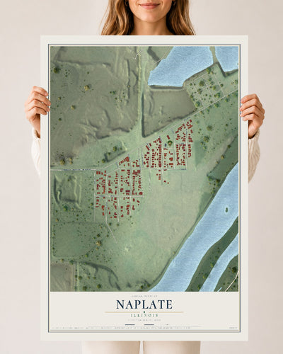 Map of Naplate, Illinois, 24 x 36 inch unframed archival matte print