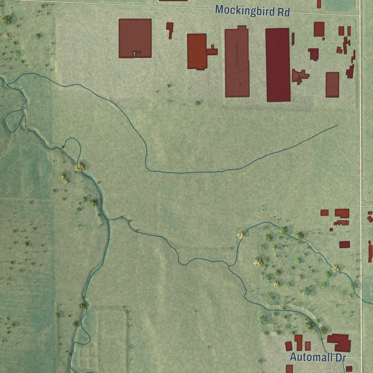 Second close-up of the map of Nashville, Illinois print showing more streets and buildings