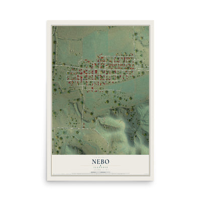 Map of Nebo, Illinois, 12 x 18 inch unframed archival matte print