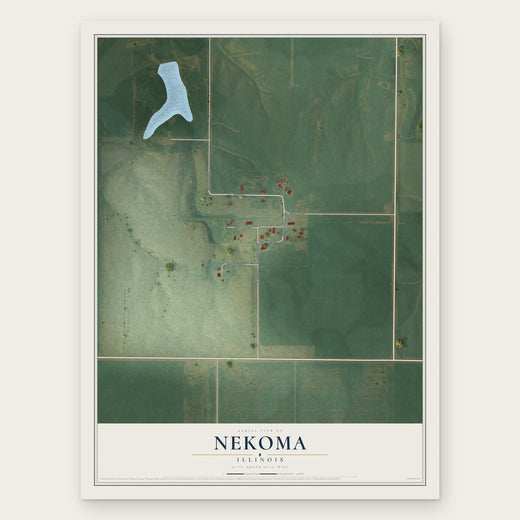 Nekoma, Illinois map print, the full design